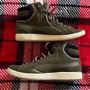 Puma Khaki Fur-Lined High-Tops